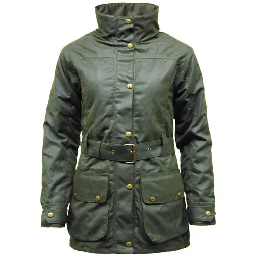 Womans Padded Antique Waxed Jacket - Image 5