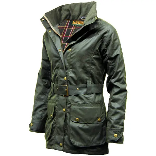 Womans Padded Antique Waxed Jacket - Image 2