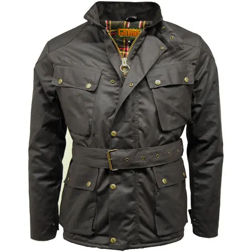 12oz Waxed Cotton Biker Jacket – Durable & UK Made - Wombat Leather