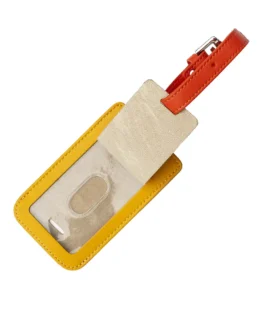 soft leather colourful luggage tags