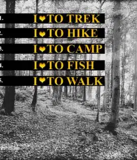 i love to trek words for keyring