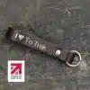 i love to trek english hide leather keyring