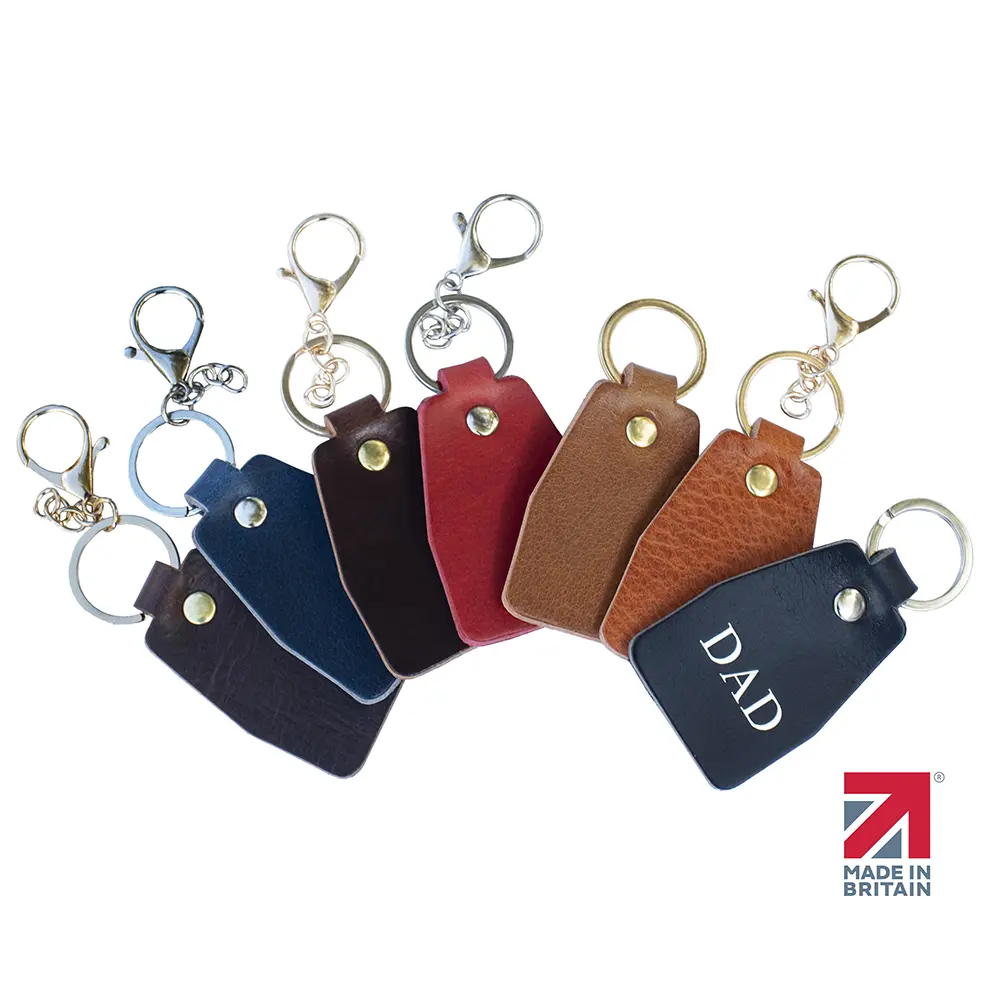 english hide leather keyring