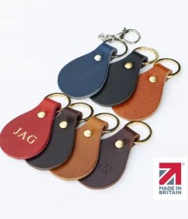 english hide leather keyring showing 7
