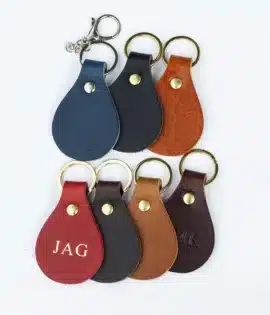 english hide leather keyring showing 7