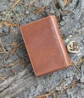 Wombat Artisan Women’s cognac Leather Wallet. personalised ladies purse