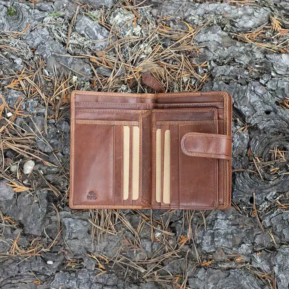 Wombat Artisan Women’s cognac Leather Wallet. personalised ladies purse