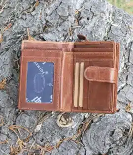 Wombat Artisan Women’s cognac Leather Wallet. personalised ladies purse