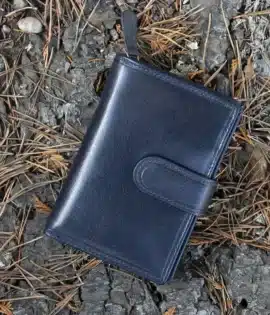Women's Classic navy Designer Leather Purse – crafted from thick oiled vintage-style leather rfid protected