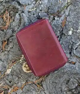 Vintage Purse: The Wombat Artisan Range Women’s Leather Purse – a timeless blend of luxury, durability, and elegance. Bordeaux trifold wallet RFID safe