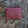 Vintage Purse: The Wombat Artisan Range Women’s Leather Purse – a timeless blend of luxury, durability, and elegance. Bordeaux trifold wallet RFID safe
