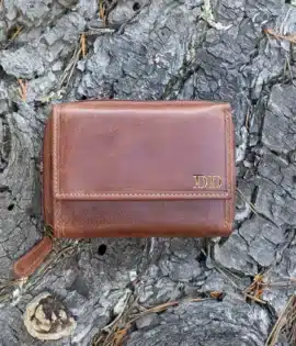 Women’s Leather Wallet – Handmade RFID Blocking Purse | Personalised Gift for Her | Vintage Style Oiled Leather Wallet by Wombat Leather