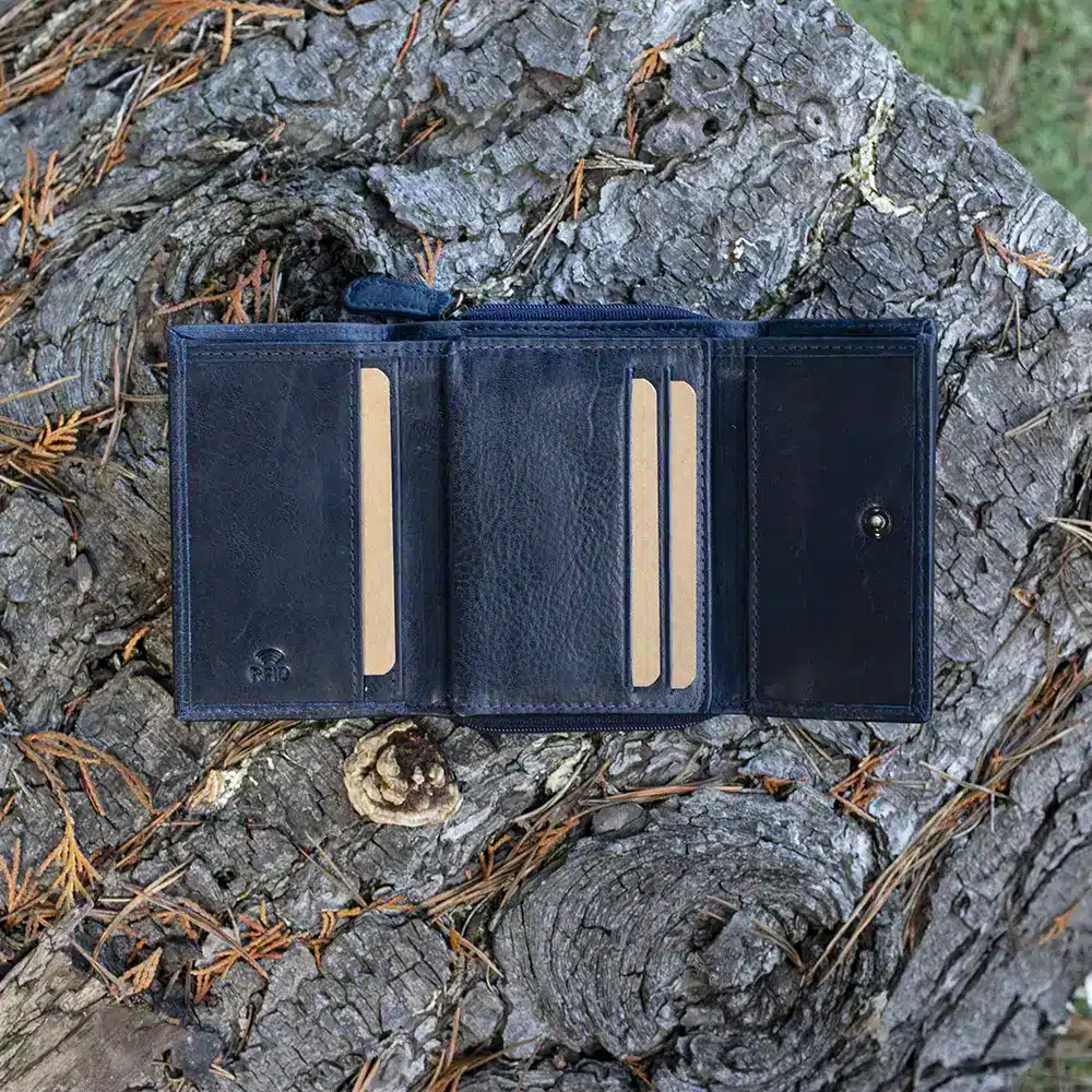 Women’s Leather Wallet – Handmade RFID Blocking Purse | Personalised Gift for Her | Vintage Style Oiled Leather Wallet by Wombat Leather