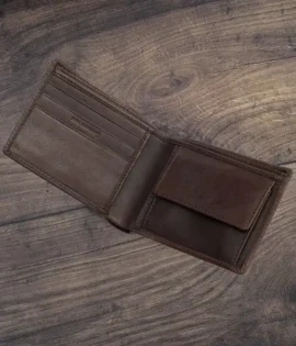 dark brown italian oiled leather wallet from wombat outdoor - personalised