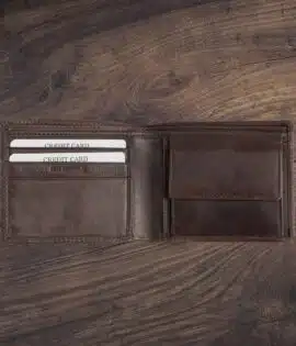 dark brown italian oiled leather wallet from wombat outdoor - personalised