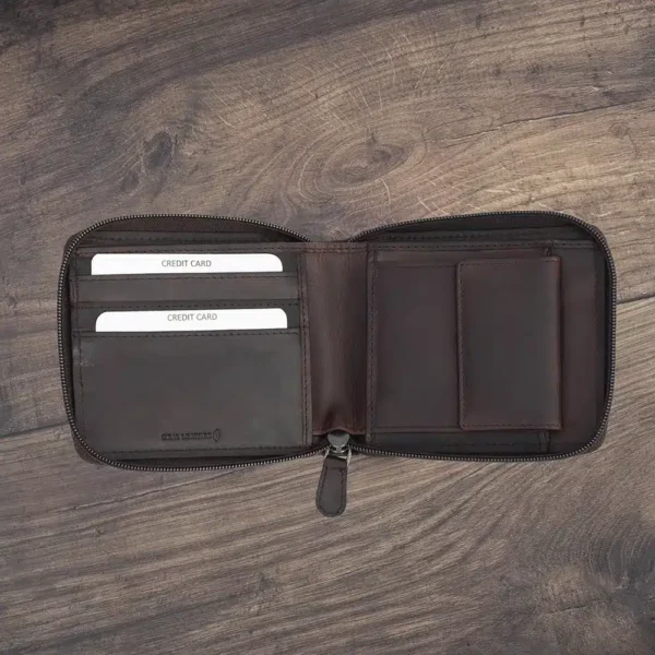 Men's Zip-Around Leather Wallet | RFID Travel Wallet - Wombat Leather