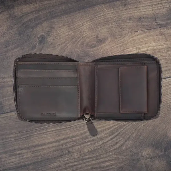 Men's Zip-Around Leather Wallet | RFID Travel Wallet - Wombat Leather