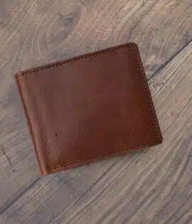 brown italian oiled leather wallet from wombat outdoor - personalised
