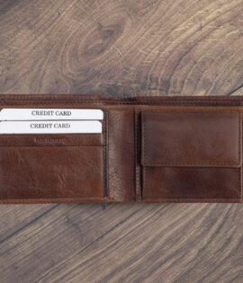brown italian oiled leather wallet from wombat outdoor - personalised