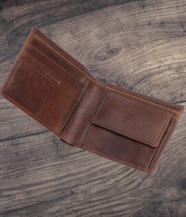brown italian oiled leather wallet from wombat outdoor - personalised