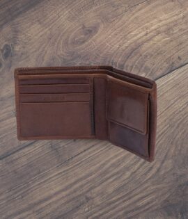 brown italian oiled leather wallet from wombat outdoor - personalised