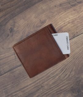 brown italian oiled leather wallet from wombat outdoor - personalised