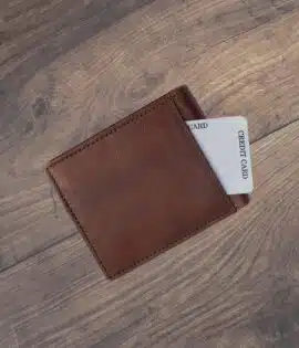 brown italian oiled leather wallet from wombat outdoor - personalised