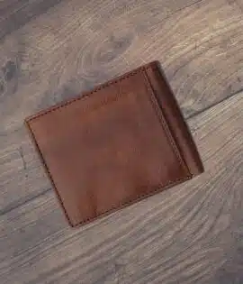 brown italian oiled leather wallet from wombat outdoor - personalised