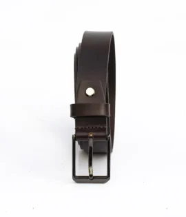 mens thick dark brown leather belt