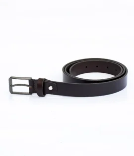 mens thick dark brown leather belt