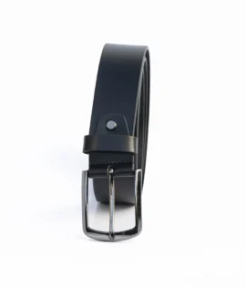 mens thick matt black leather belt