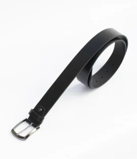 mens thick matt black leather belt