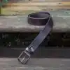 mens thick dark brown leather belt