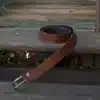 mens thick tan leather belt