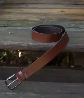 mens thick tan leather belt