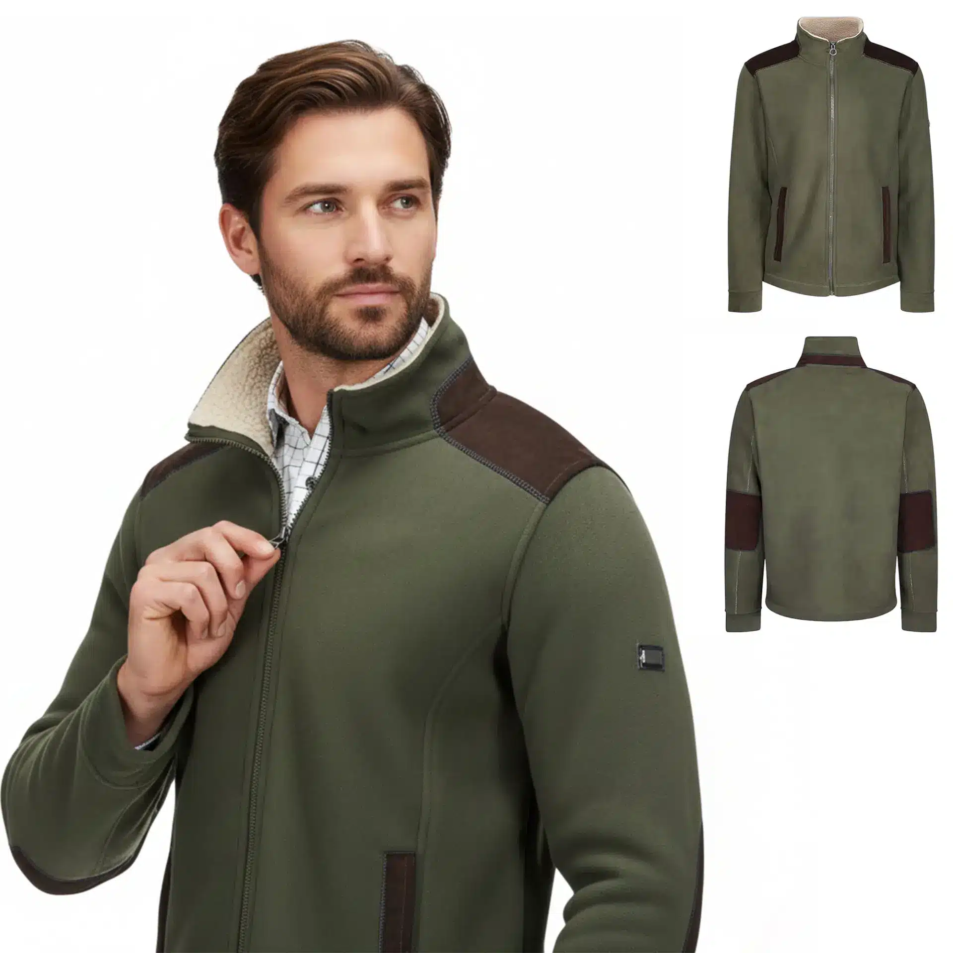 Men's Sherpa Lined Fleece Jacket - Warm, Durable & Stylish Outdoor Wear - Image 4