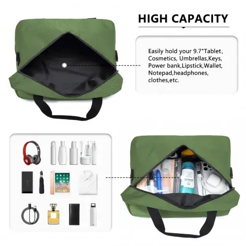 Kono Lightweight Multi Purpose Sports Travel Duffel Bag - Green - Image 5