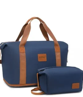Waterproof Travel Duffel Bag Set - Navy And Brown