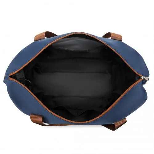 Waterproof Travel Duffel Bag Set - Navy And Brown - Image 5