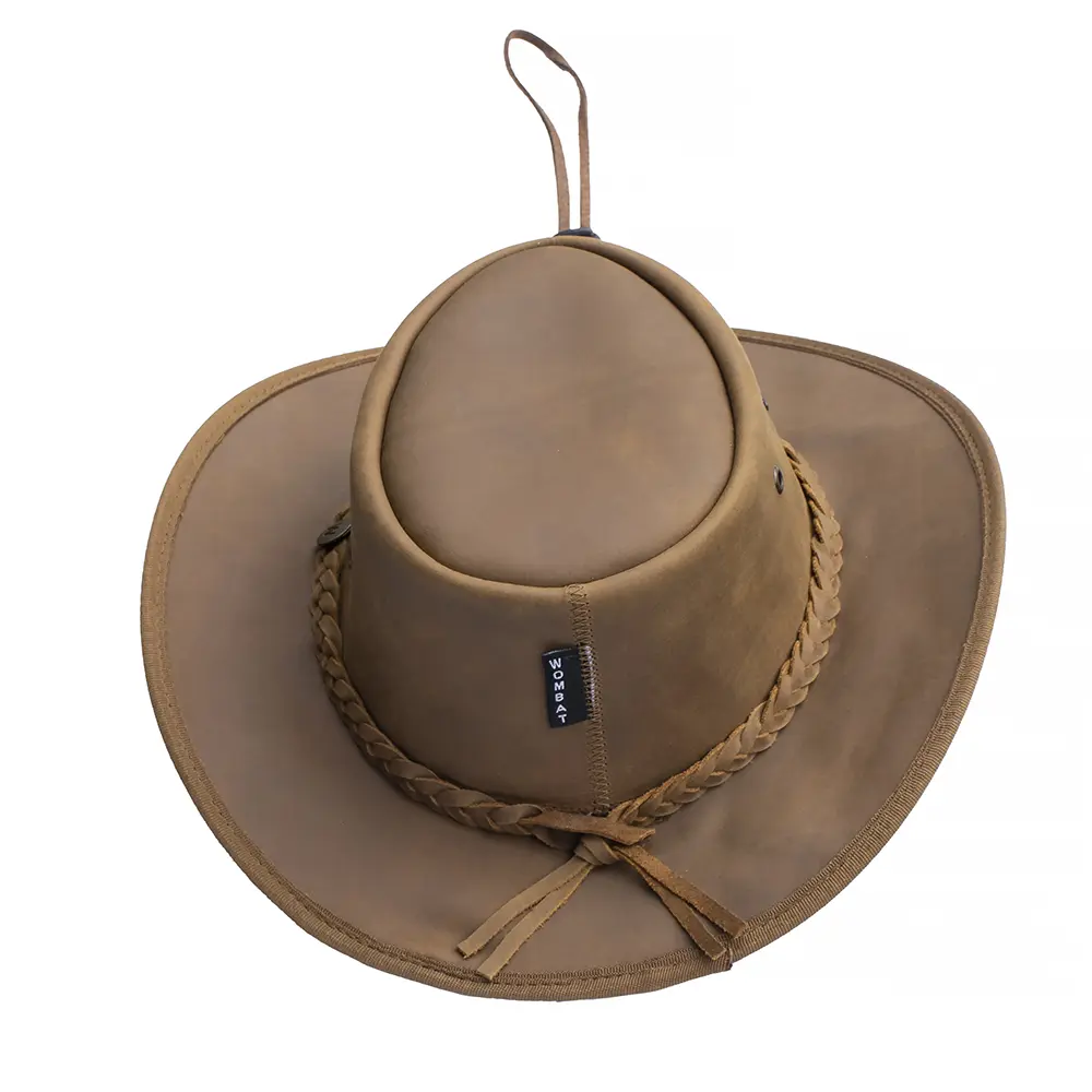 The Drifter Foldable Brown Leather Hat - Image 3