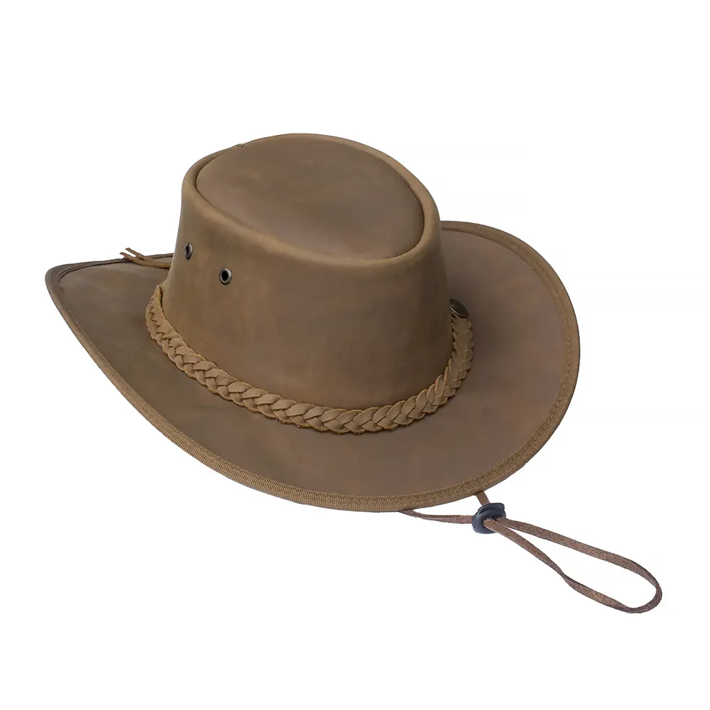 The Drifter Foldable Brown Leather Hat - Image 6