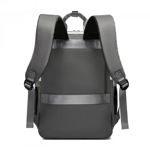 Water-Resistant Laptop Backpack 15.6" – Grey & Beige Travel & Work Bag - Image 3