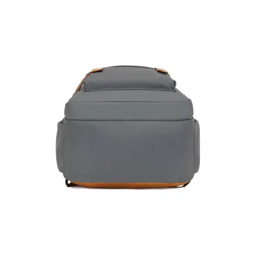 Kono Urban Water-Resistant Backpack – Grey & Brown - Image 5