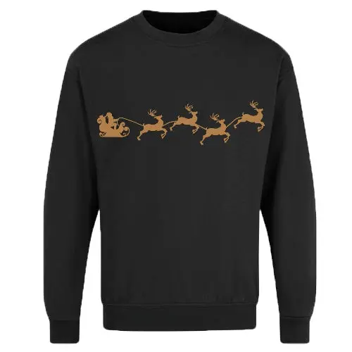 Santa Reindeer Printed Christmas Jumper - Image 5