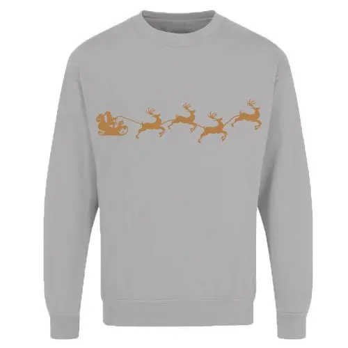 Santa Reindeer Printed Christmas Jumper - Image 4