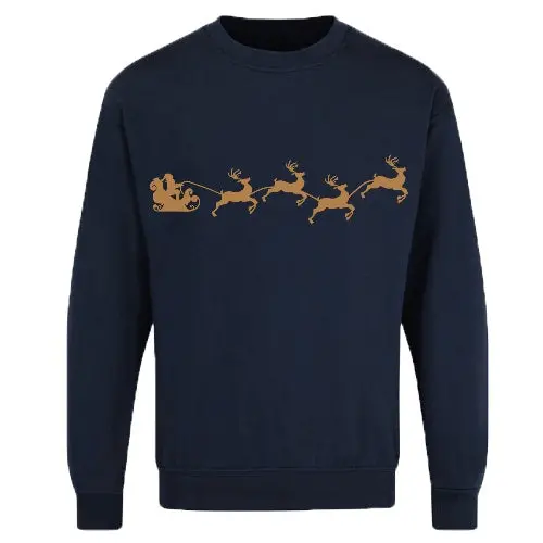 Santa Reindeer Printed Christmas Jumper - Image 2