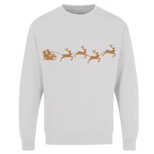 Santa Reindeer Printed Christmas Jumper - Image 3